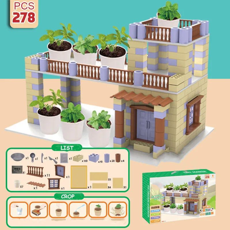 Brick Dollhouse Casa Miniature With LED Kit Mini Villa Building Model Doll Houses Assemble Toy for Children Gifts