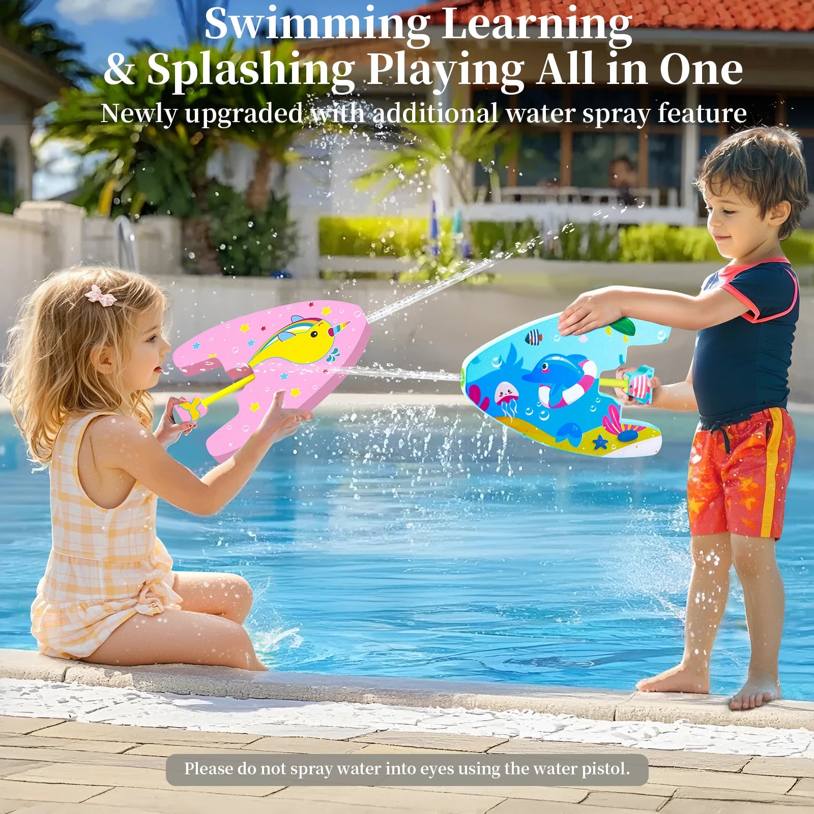 Cute Kids Swim Kickboard with Water Sprayer
