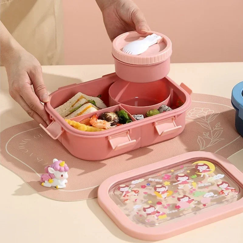 Cute Portable Compartment Kids Lunch Box