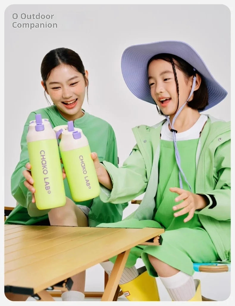 Chakolab 550/700ML Large Capacity Sports Water Cup Portable Insulated Straw Cup Stainless Steel Coffee Water Glass