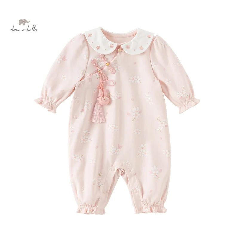 Dave Bella Brand Floral Baby Romper – Soft Cotton Autumn Jumpsuit