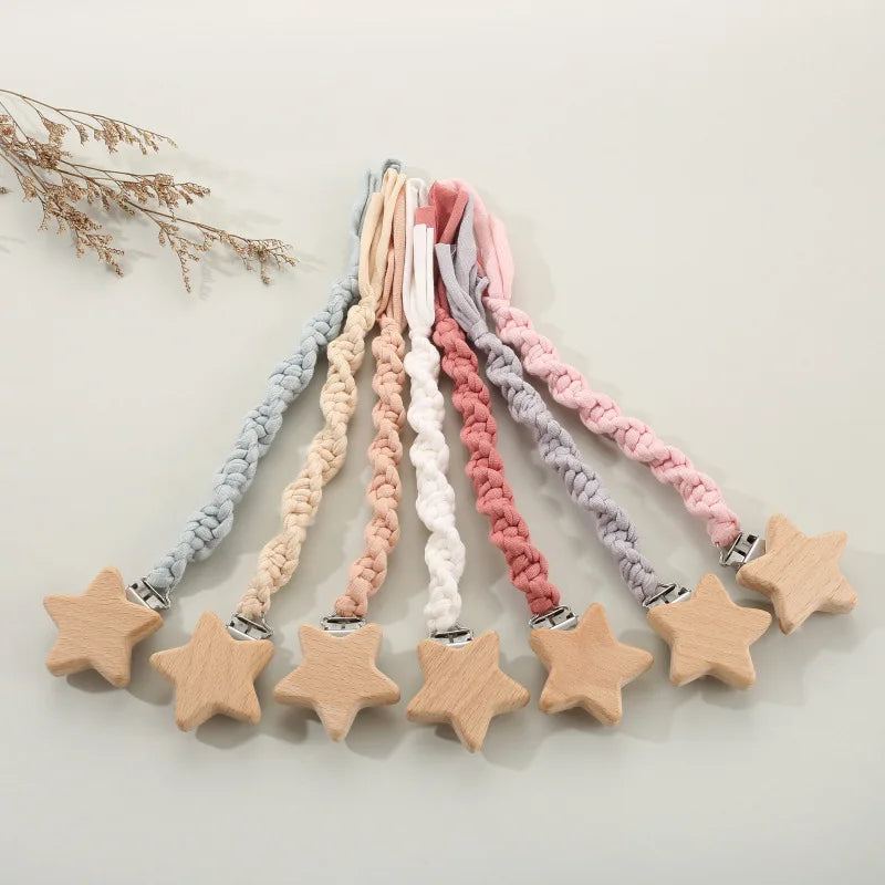 Woven Pacifier Clip with Star Charm