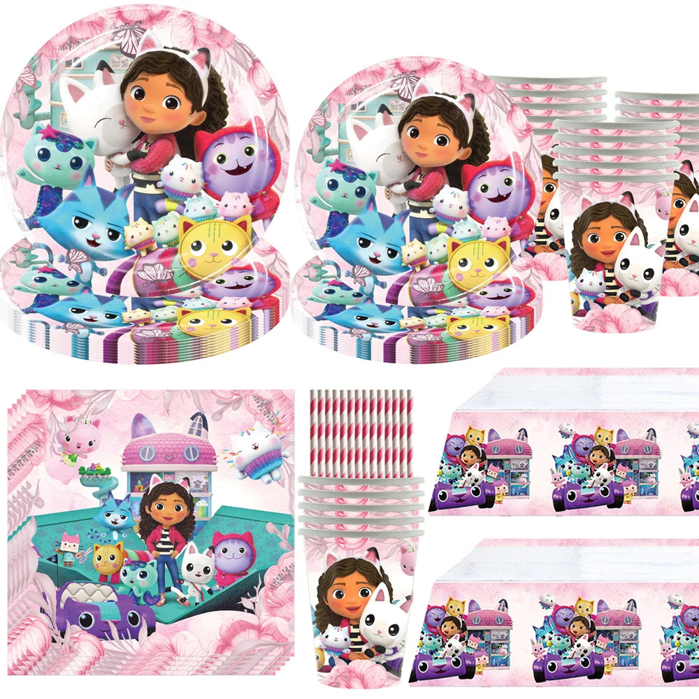 Gabby Doll House Party Tableware Set for Girls