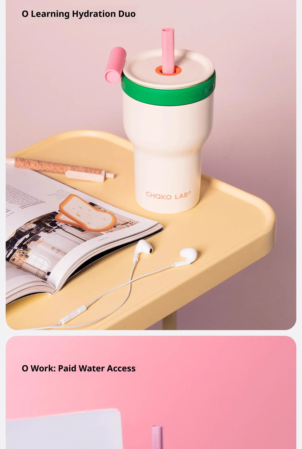 Chakolab Large Capacity Dual Enjoyment Cup High Aesthetic Coffee Cup Portable Detachable Winter Insulated Cup Water glass