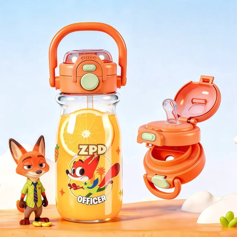 Zootopia Kids Water Bottle with Straw & Handle