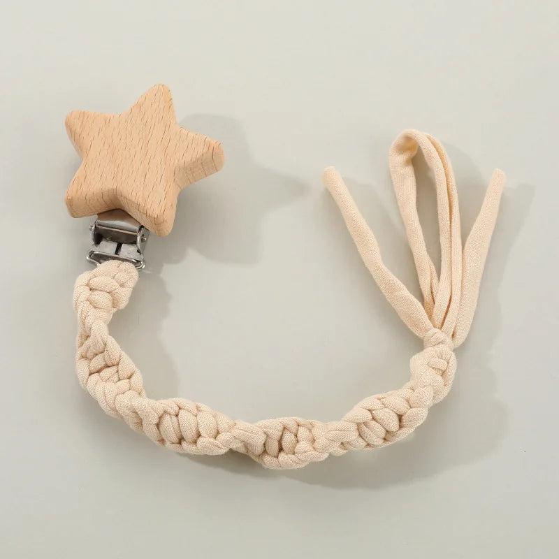 Woven Pacifier Clip with Star Charm