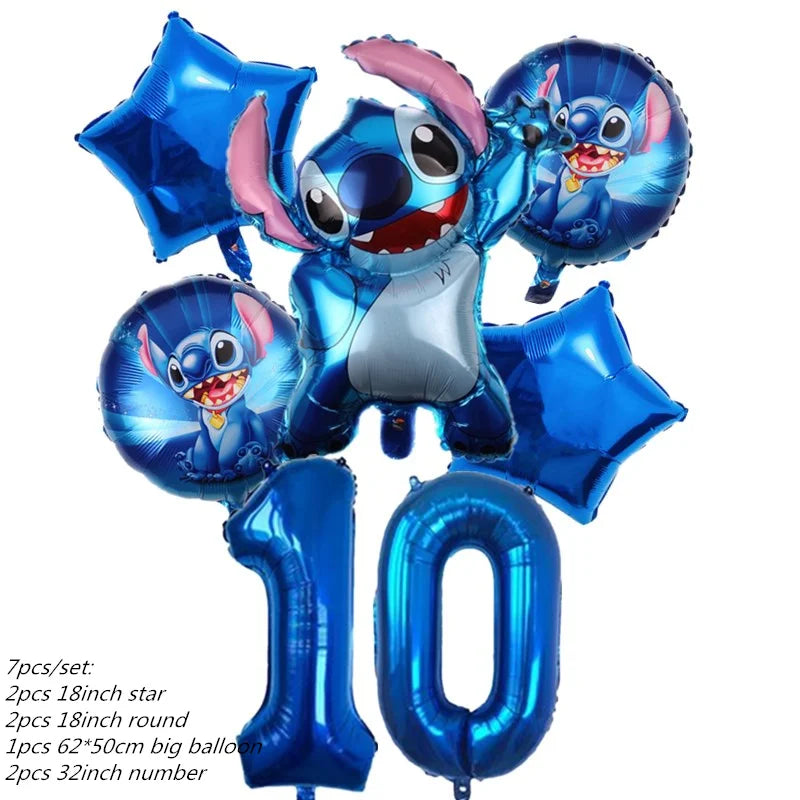 Lilo&Stitch Party Supplies Cup, Plates, Tablecloth, Balloons, Cake Toppers, Gift Box Birthday Party Decoration