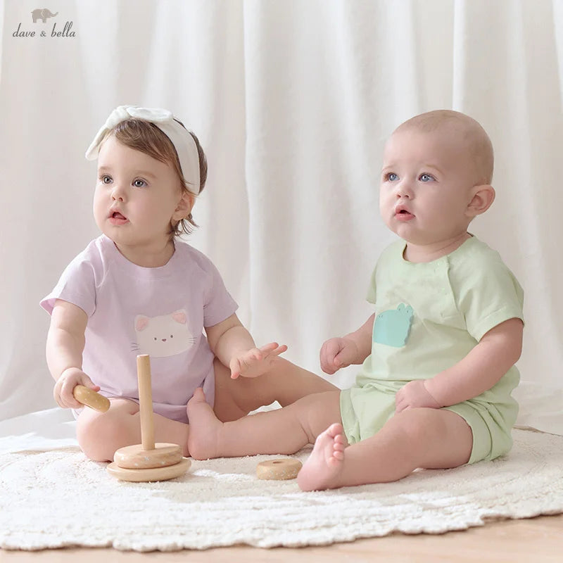 Dave Bella Brand Baby Short Sleeve Jumpsuit Romper Newborn Casual Cotton Comfortable