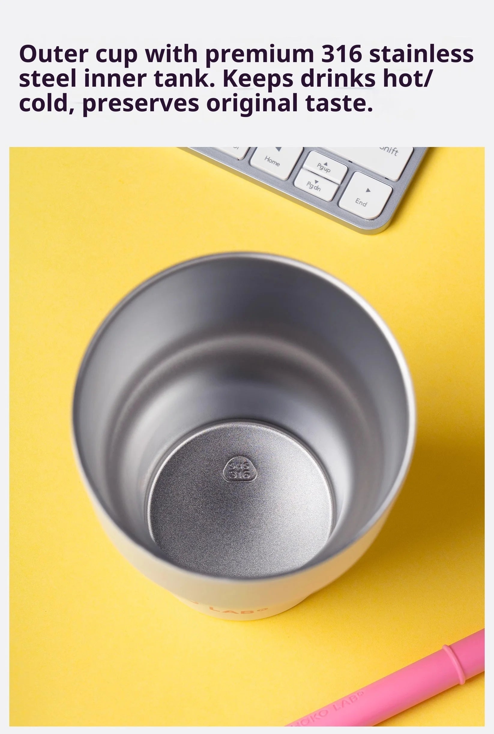 Chakolab Large Capacity Dual Enjoyment Cup High Aesthetic Coffee Cup Portable Detachable Winter Insulated Cup Water glass