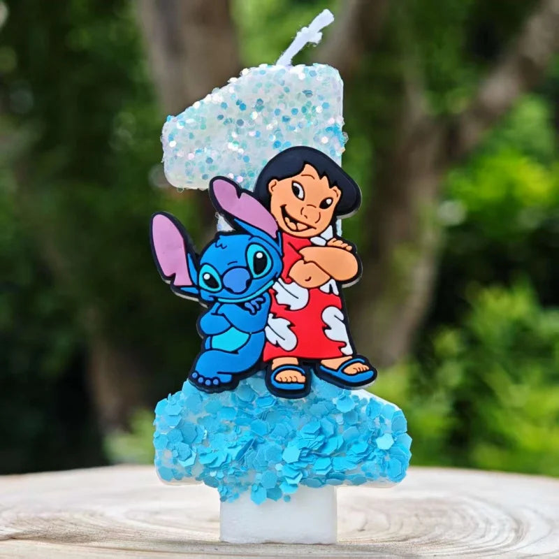 Lilo & Stitch Candle Number 0-9 Anime Digital Stitch Angel Children Themed Party Candles Baby Shower Party Gifts
