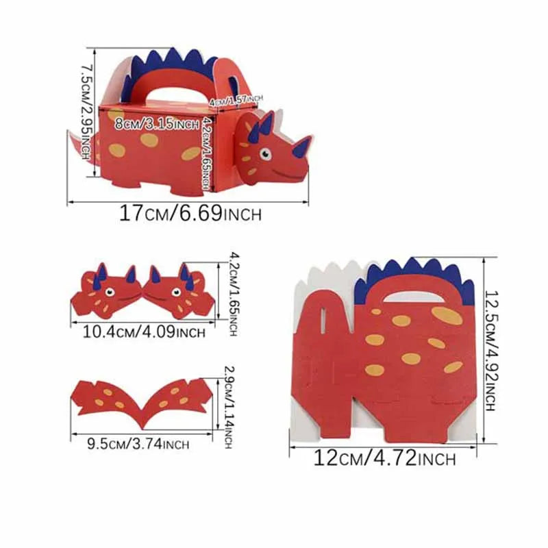 Dinosaur Party Treat Boxes – Cartoon Animal Gift Packaging (50PCS)