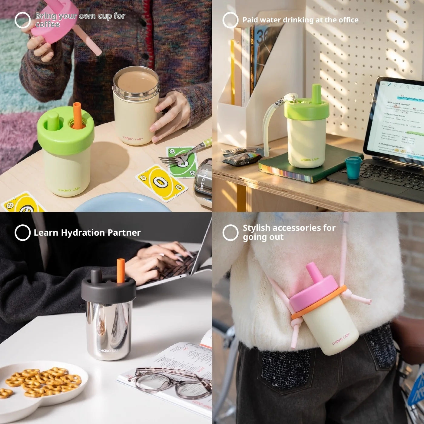 Chakolab Bobo Thermos Cup 485ML Stainless Steel Inner Pot Coffee Cup With Lifting Rope Camping Office Cup Desktop
