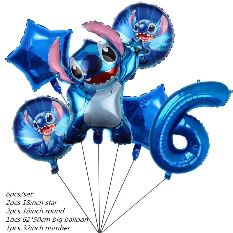 Lilo&Stitch Party Supplies Cup, Plates, Tablecloth, Balloons, Cake Toppers, Gift Box Birthday Party Decoration