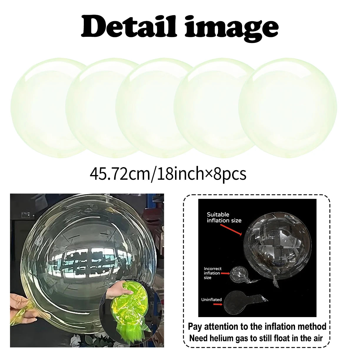 8pcs Crystal Popo Ball Transparent Color