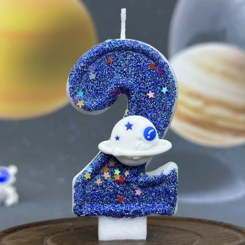 Cute Pink ,blue 3D Number Cake Candles for Birthday Party Decorations