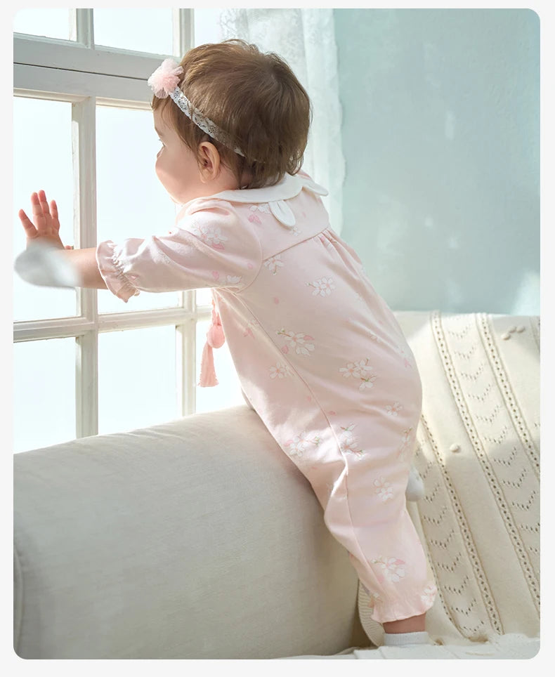 Dave Bella Brand Floral Baby Romper – Soft Cotton Autumn Jumpsuit