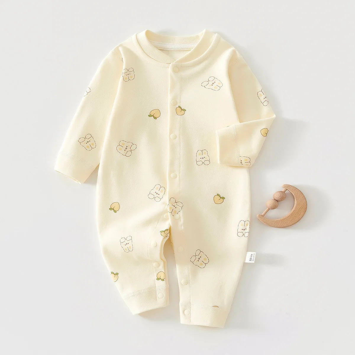 Baby Cotton Long Sleeve Onesie (0–18M)