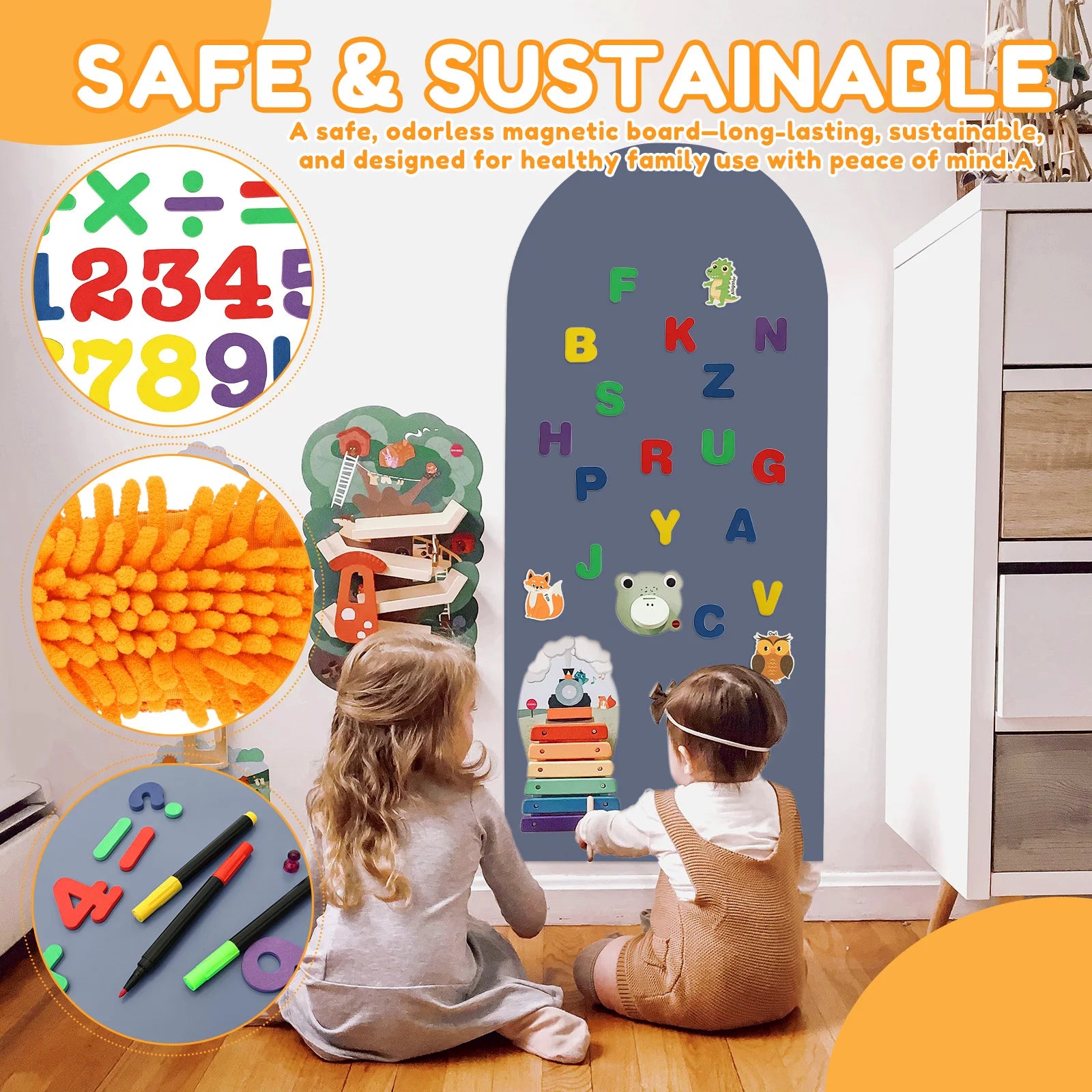 Magnetic Chalkboard Wall Sticker for Kids Playroom