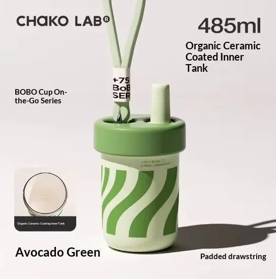 Chakolab Bobo Thermos Cup 485ML Stainless Steel Inner Pot Coffee Cup With Lifting Rope Camping Office Cup Desktop