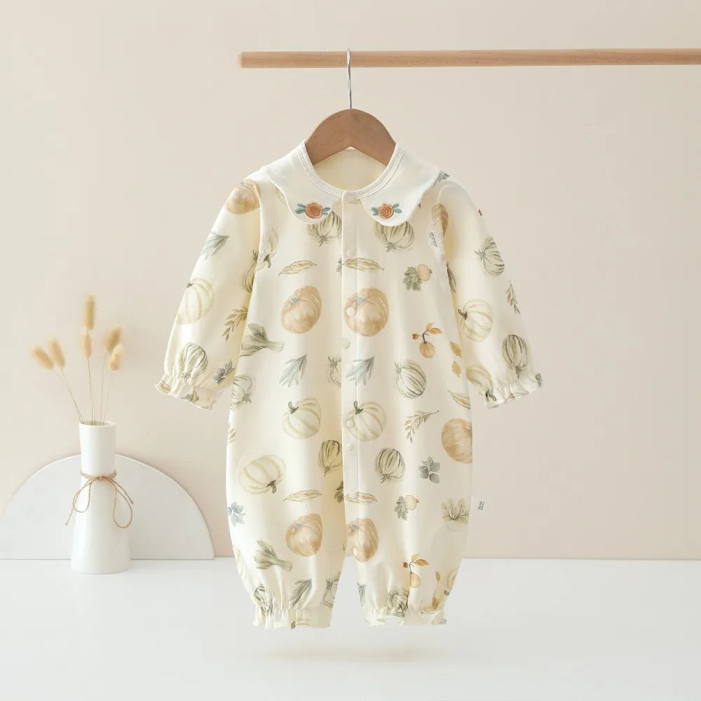 Velvet Cotton Baby Girl Jumpsuit – Spring & Autumn