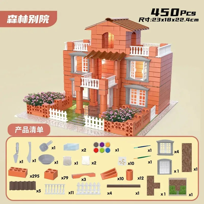 Mini Brick Building Set - Real Masonry Toy for Creative Construction, Architectural Model Making with Tiny Bricks!