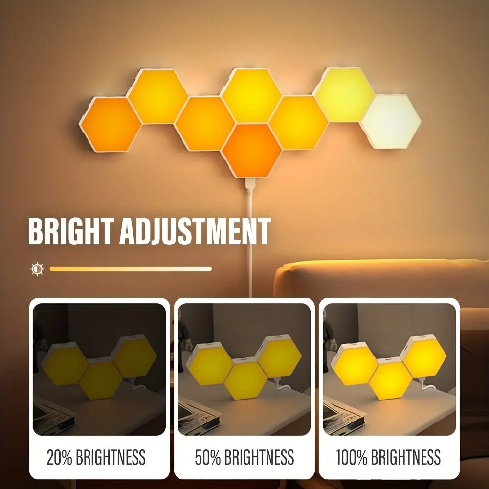RGB Intelligent Hexagonal Wall Lamp Color changing