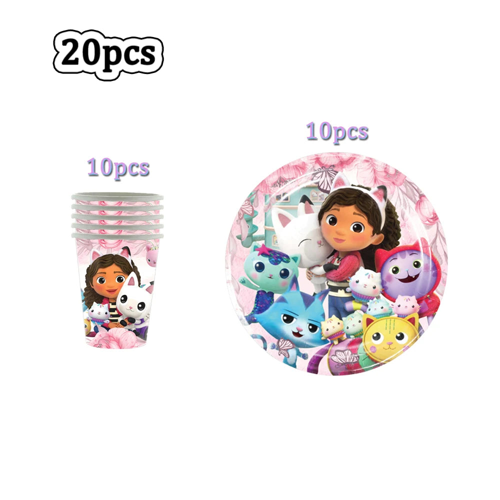 Gabby Doll House Party Tableware Set for Girls