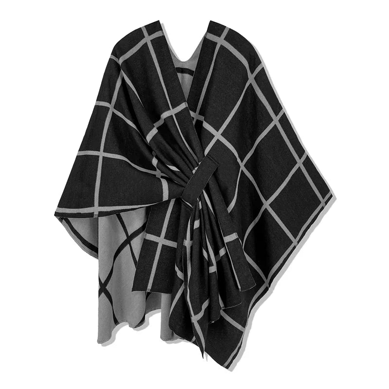 Luxury winter poncho for women, warm, stylish, and perfect for cozy, windproof outing