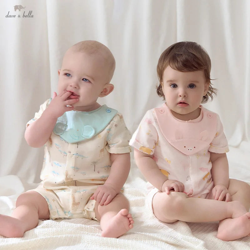Dave Bella Brand Baby Jumpsuit , Cute Cartoon Animal Print