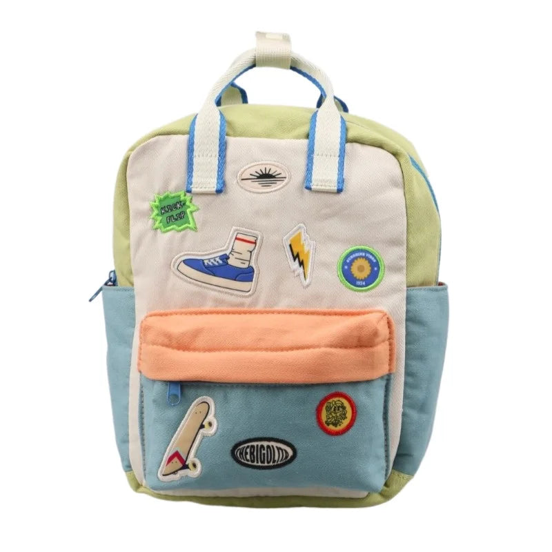 Cute Canvas Preschool Bag with Top Handle
