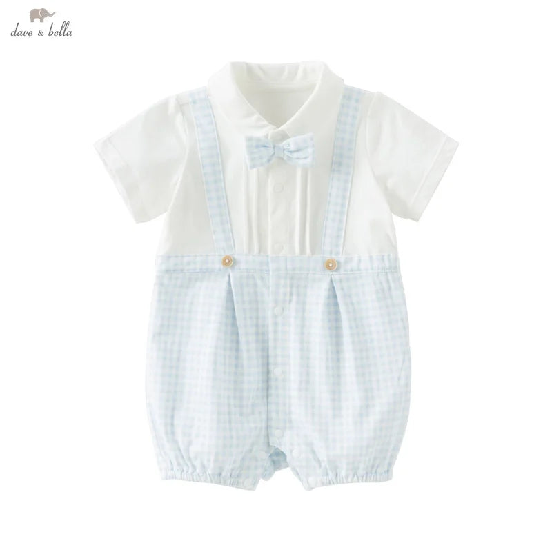 Dave Bella Short Sleeve Cotton Baby Jumpsuit