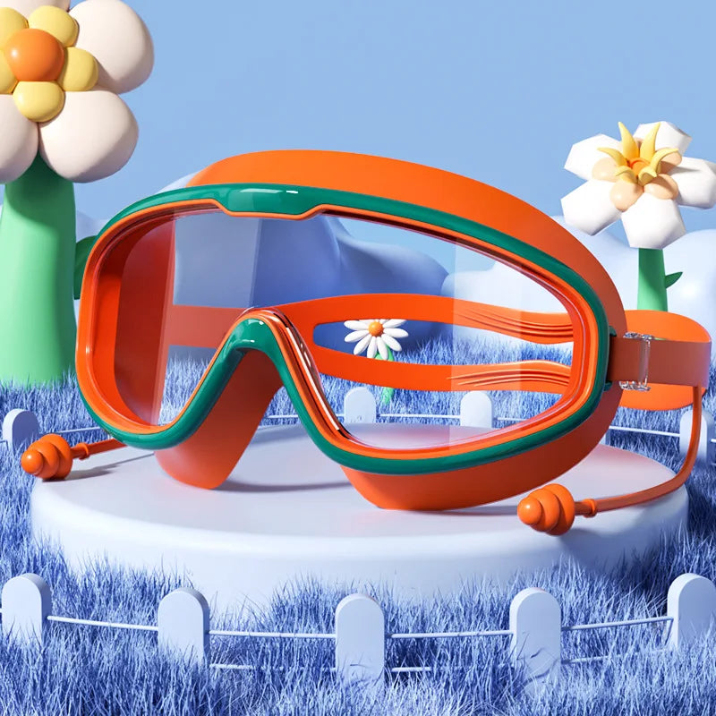 Goggles Large Frame Waterproof and Anti Fog Swimming