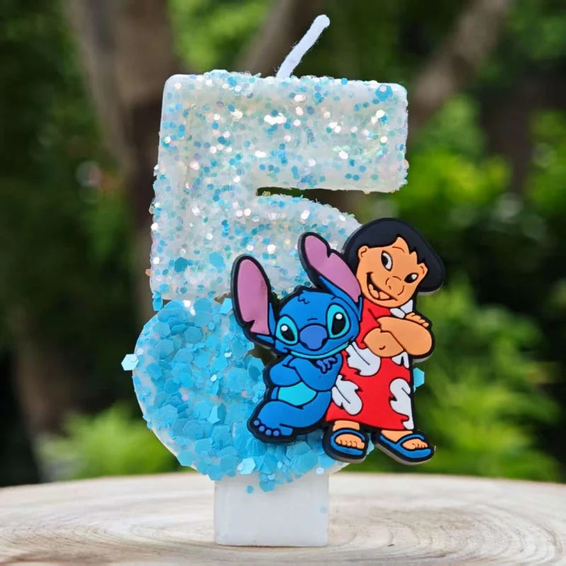 Lilo & Stitch Candle Number 0-9 Anime Digital Stitch Angel Children Themed Party Candles Baby Shower Party Gifts
