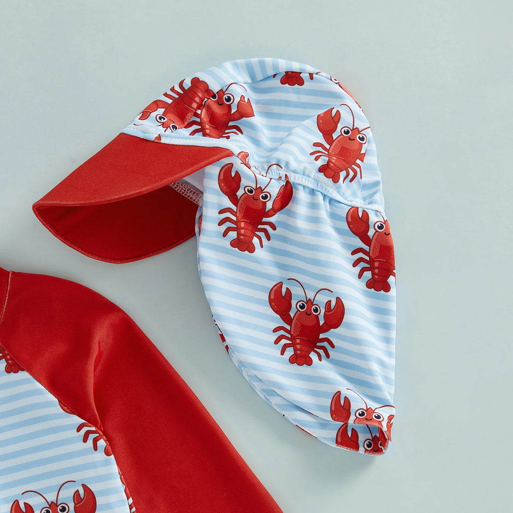 Toddler Boys Swimsuit 2Pcs Set Long Sleeve