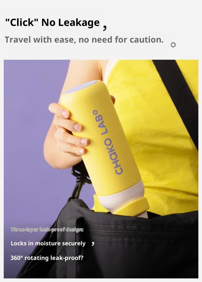 Chakolab 550/700ML Large Capacity Sports Water Cup Portable Insulated Straw Cup Stainless Steel Coffee Water Glass