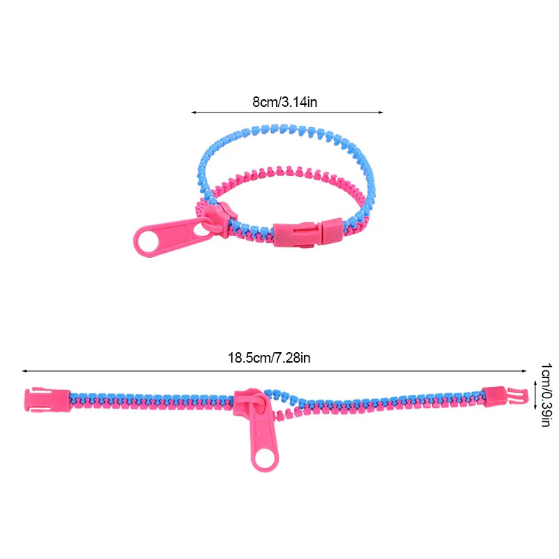 12/24pcs zipper bracelets – fun anti-stress fidget toys for kids party favors