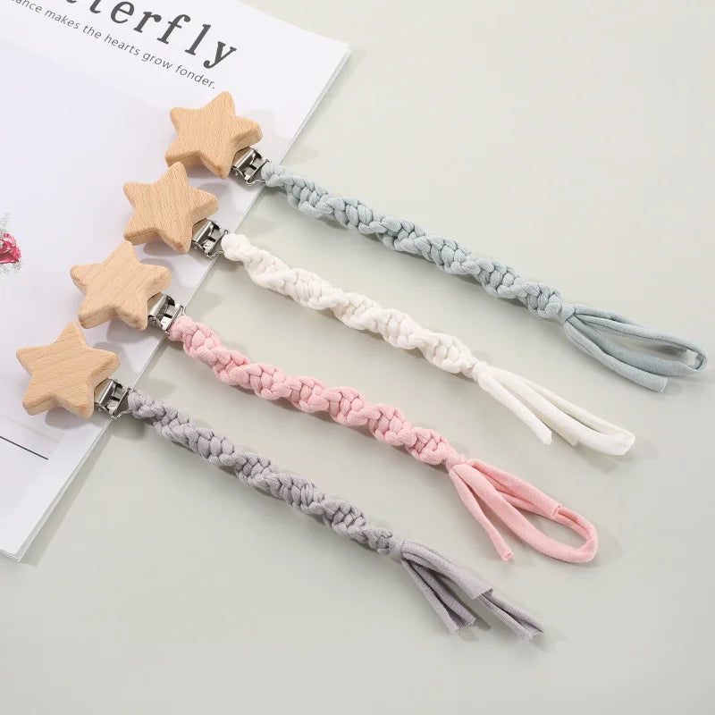 Woven Pacifier Clip with Star Charm