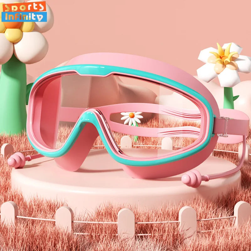 Goggles Large Frame Waterproof and Anti Fog Swimming