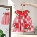 Cute Watermelon Check Summer Dress for Girls