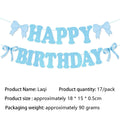 Blue bow disposable cutlery party decoration birthday dinner plate towels paper cups Happy Birthday Banner supplies