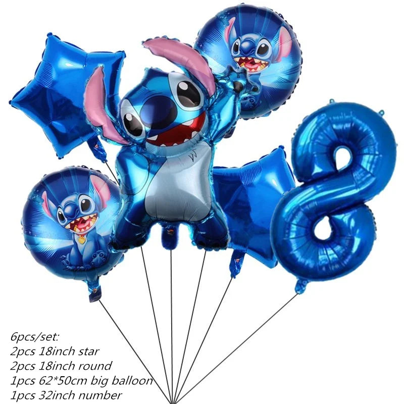 Lilo&Stitch Party Supplies Cup, Plates, Tablecloth, Balloons, Cake Toppers, Gift Box Birthday Party Decoration