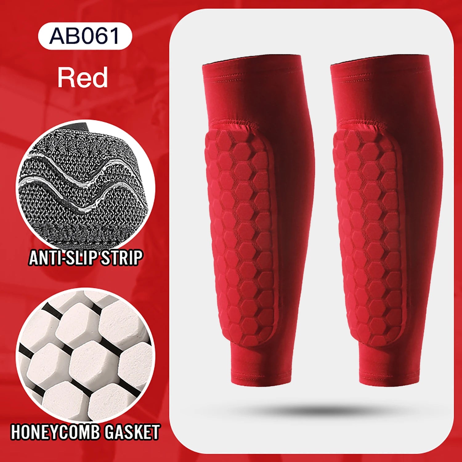 1Pcs Football shin sleeve with protective padding—comfortable, flexible, and perfect for football training and matches