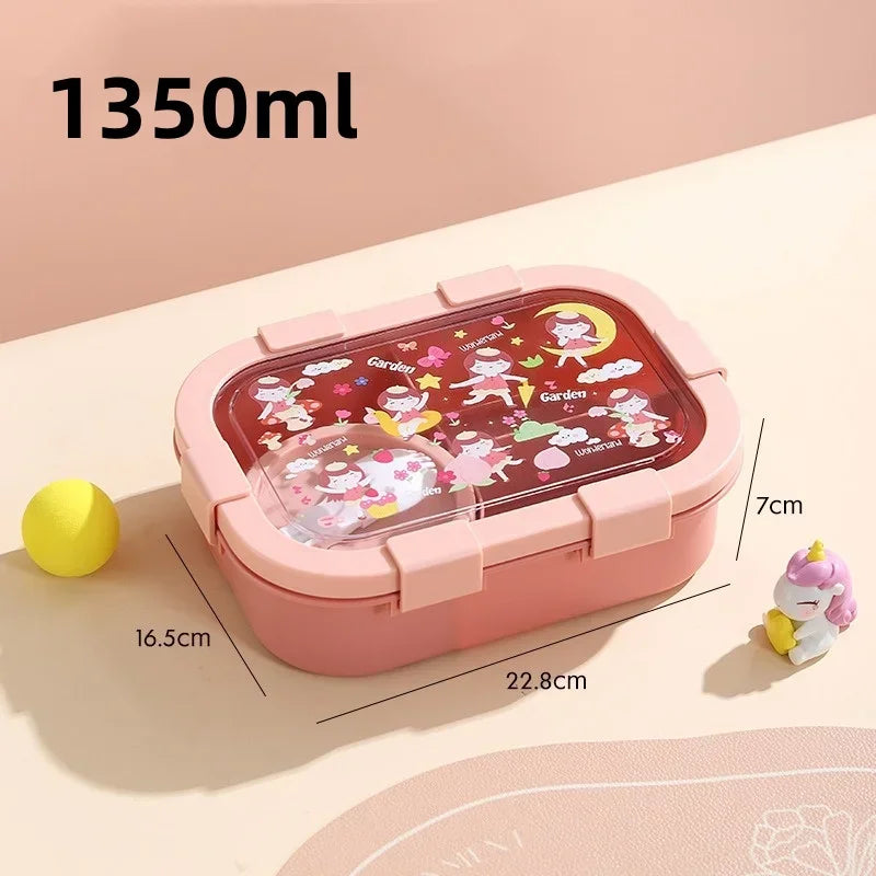 Cute Portable Compartment Kids Lunch Box