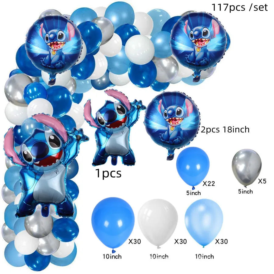 Lilo&Stitch Party Supplies Cup, Plates, Tablecloth, Balloons, Cake Toppers, Gift Box Birthday Party Decoration