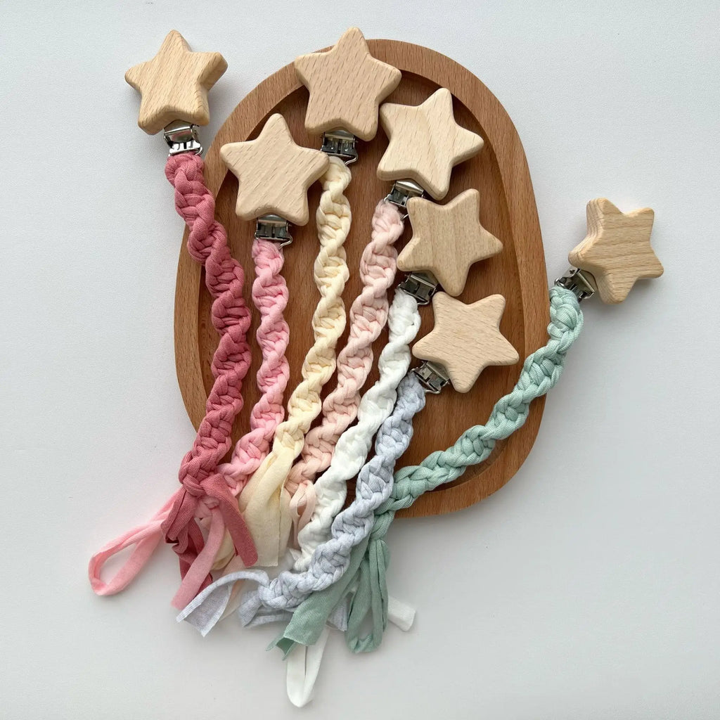 Woven Pacifier Clip with Star Charm
