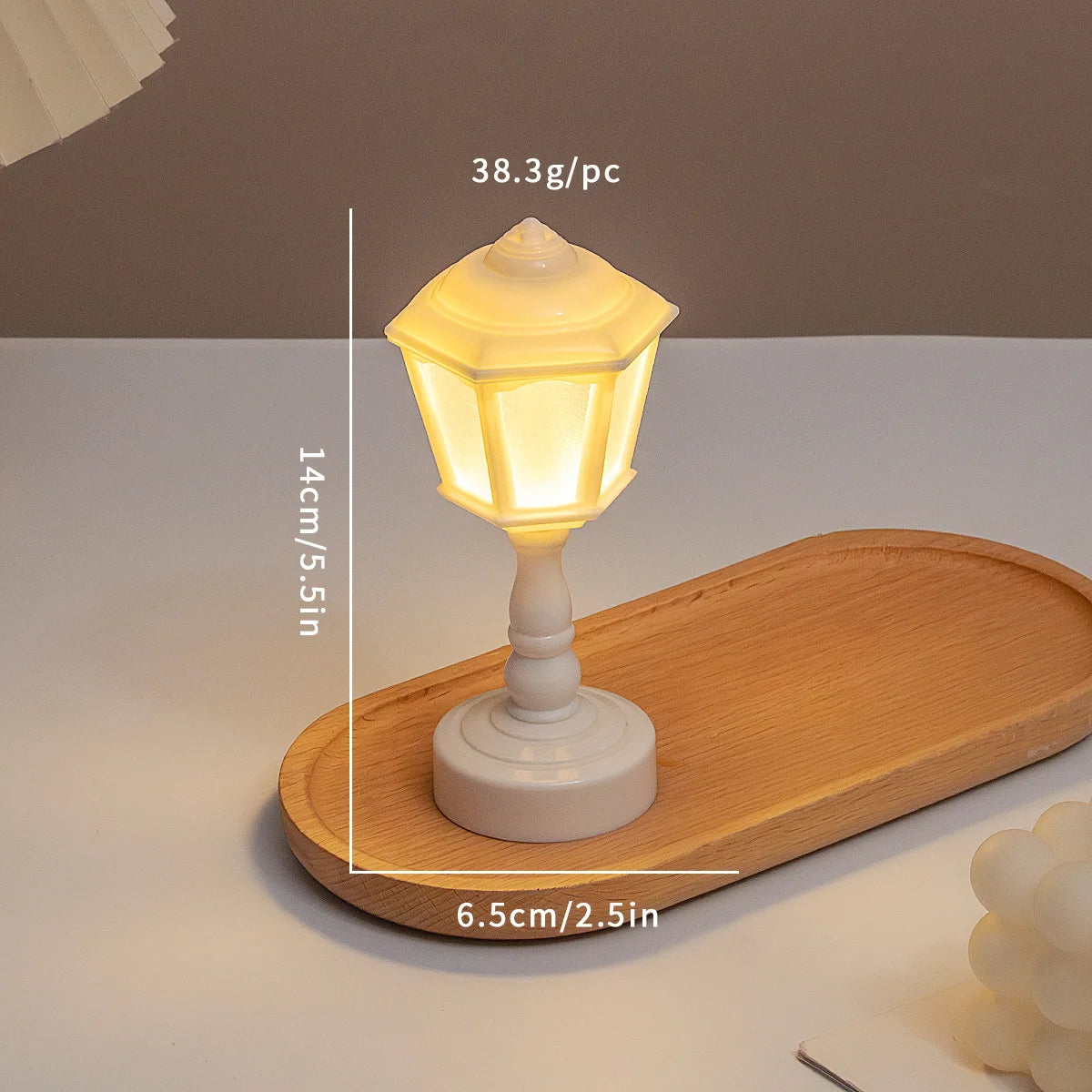 Miniature Flower Bud Table Lamp Night Light Furniture Home Model Decor Toy Doll, House Accessories Table