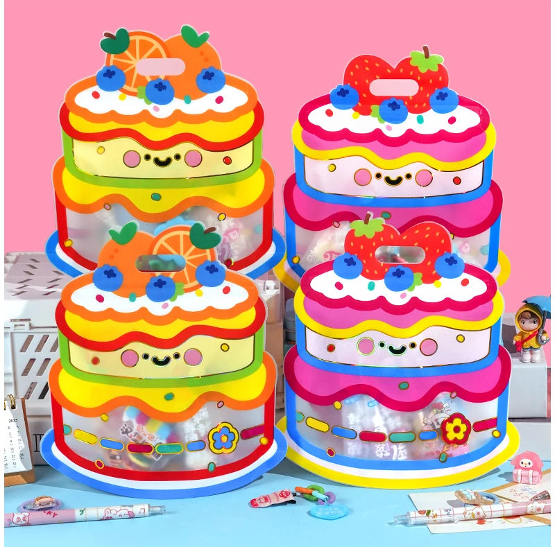 20pcs cute cartoon candy bags with handles – perfect for kids’ snacks, cookies, and birthday party treats.