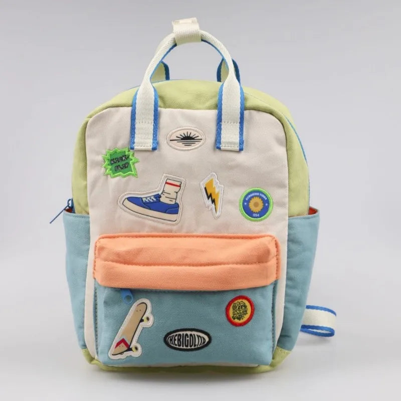 Cute Canvas Preschool Bag with Top Handle