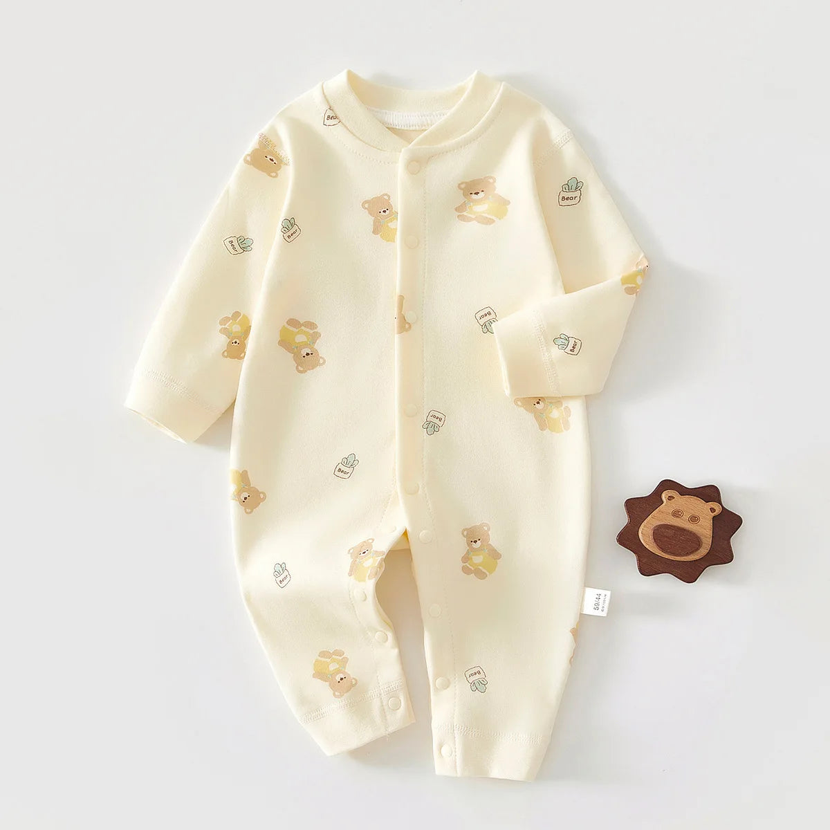 Baby Cotton Long Sleeve Onesie (0–18M)