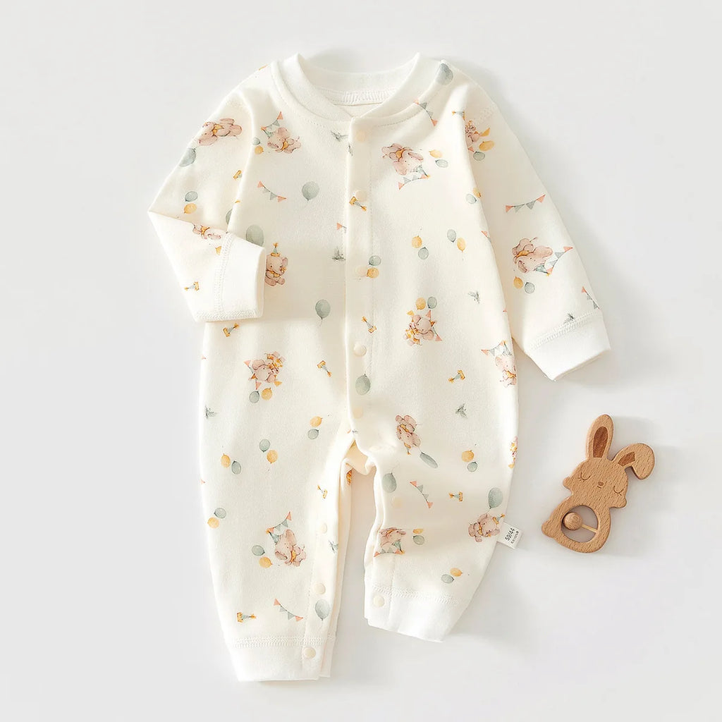 Baby Cotton Long Sleeve Onesie (0–18M)